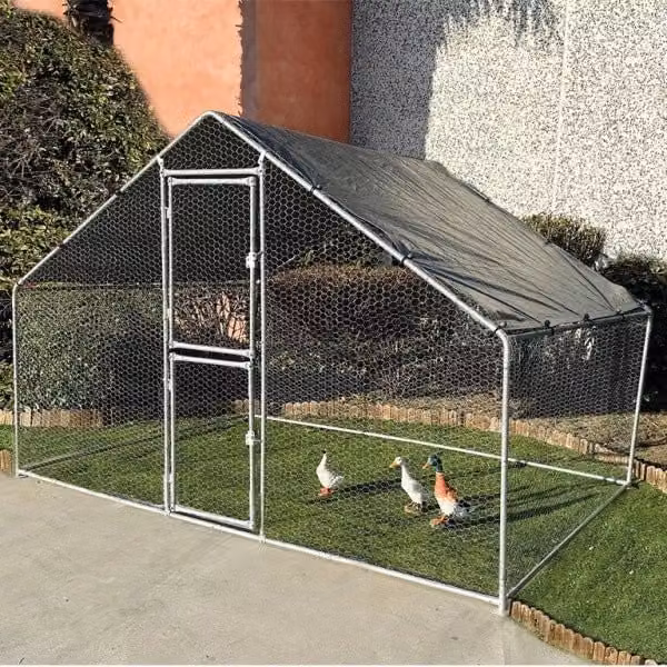 Gabbia per polli IPERBRIKO in acciaio zincato e plastica, colore argento, H 2 x L 3 x P 2 m
