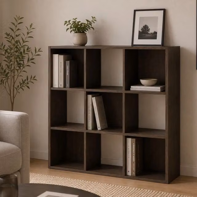 Libreria DMORA Liga con 6 Ripiani, Marrone, L 91 cm x P 30 cm x H 91 cm