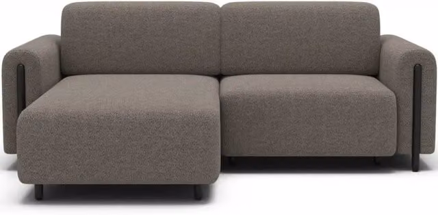 Divano ad angolo convertibile MEUBLORAMA ARVESSA marrone con contenitore e funzione letto, lato sinistro