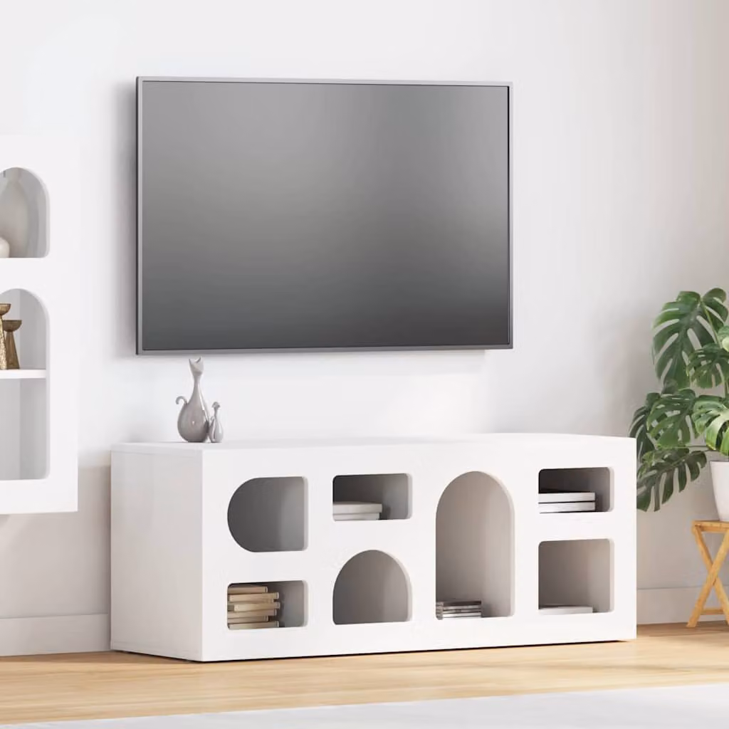 Mobile TV vidaXL Bianco, L/P/H: 100 x 35 x 40 cm