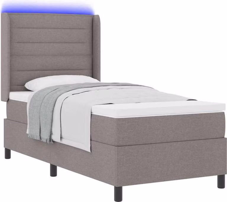 Letto a Sorgente LED con materasso Talpa 90 x 200 cm Tessuto