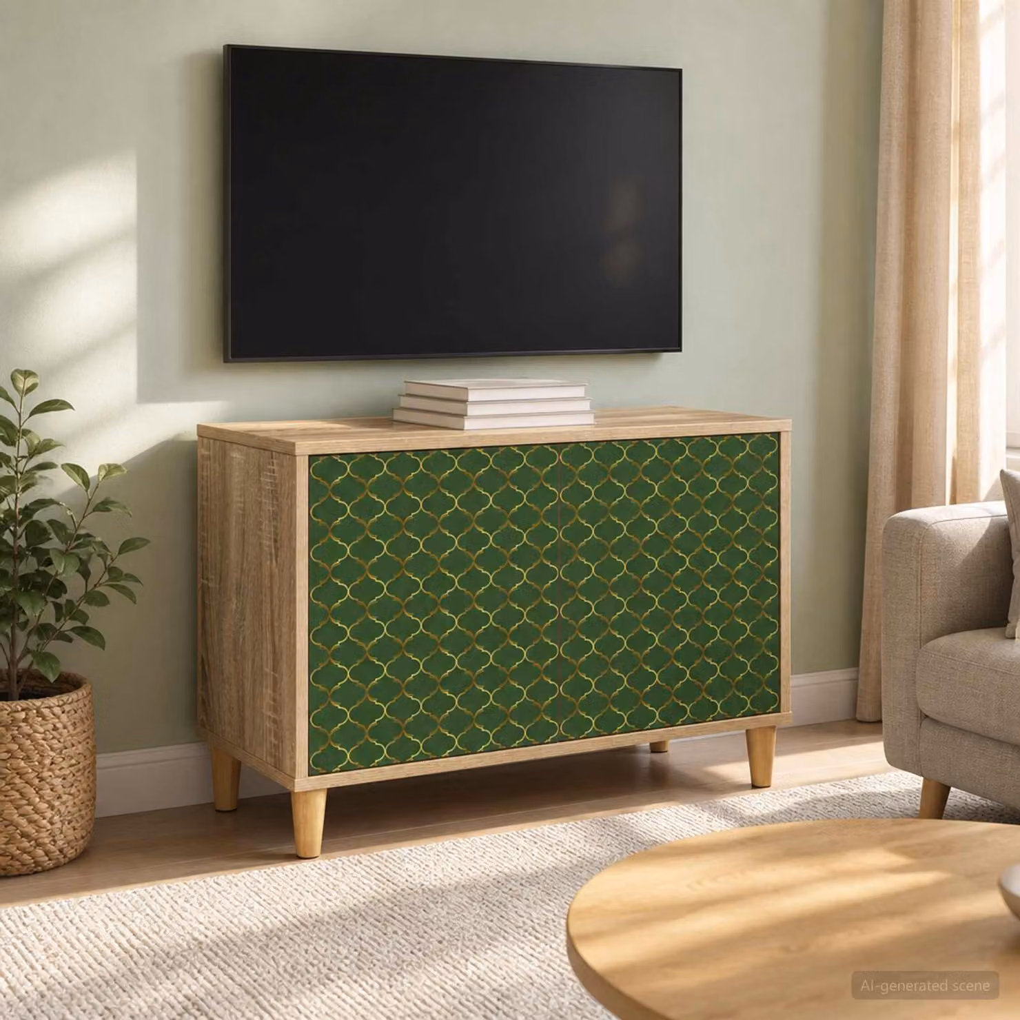 Mobile TV GELEEN vidaXL in legno ingegnerizzato color Sonoma marrone L: 69 cm, P: 33 cm, H: 50 cm
