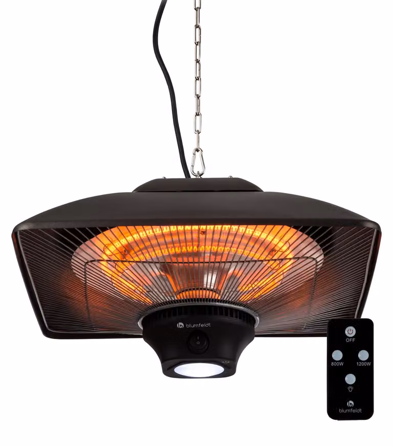 Riscaldatore a infrarossi elettrico da soffitto, 2000 Watt, colore nero, per riscaldamento a infrarossi