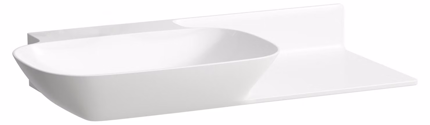 LAUFEN INO lavabo, sans trou pour robinetterie, sans trop-plein, tablette céramique à droite, 900x450mm, H8133020001121, H8133020001121