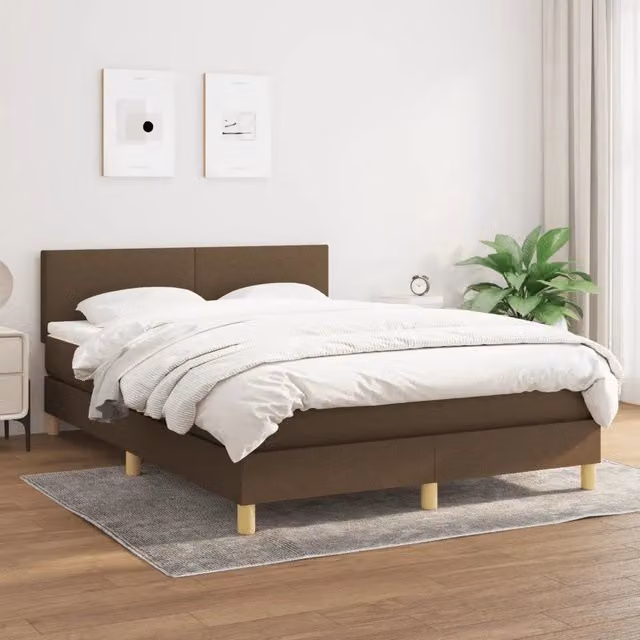 Letto Ibrido con Giroletto a Molle e Materasso vidaXL, Marrone e Bianco, L/P: 140 x 200 cm