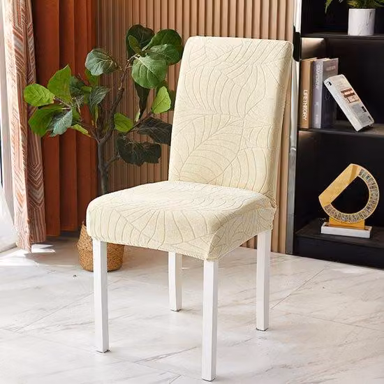 Copri-sedia elasticizzato, copri-sedia da pranzo moderni e universali, rimovibili e lavabili, copri-sedia da hotel beige