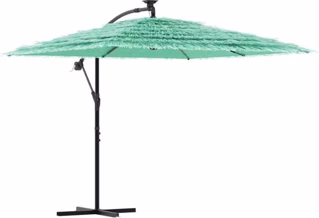 Ombrello da giardino Design In verde con palo centrale in acciaio e copertura in poliestere L: 246 cm, P: 246 cm, H: 230 cm