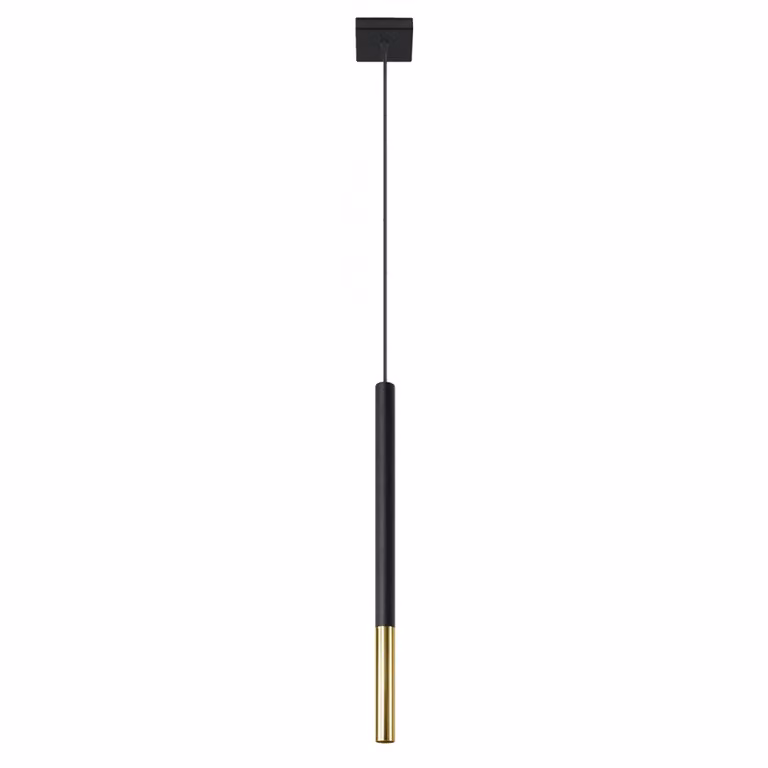 Lampada a sospensione MOZAICA 1 nero/oro 1xG9 8W acciaio 100x8x8cm Sollux Lighting