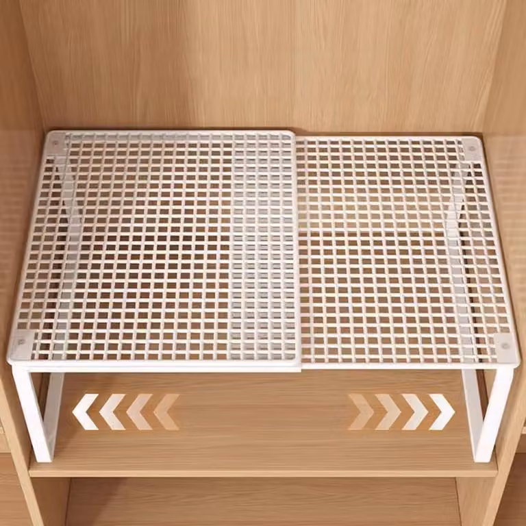Omgoods - Ripiano metallico regolabile - Organizzatore per cucina, armadi e guardaroba