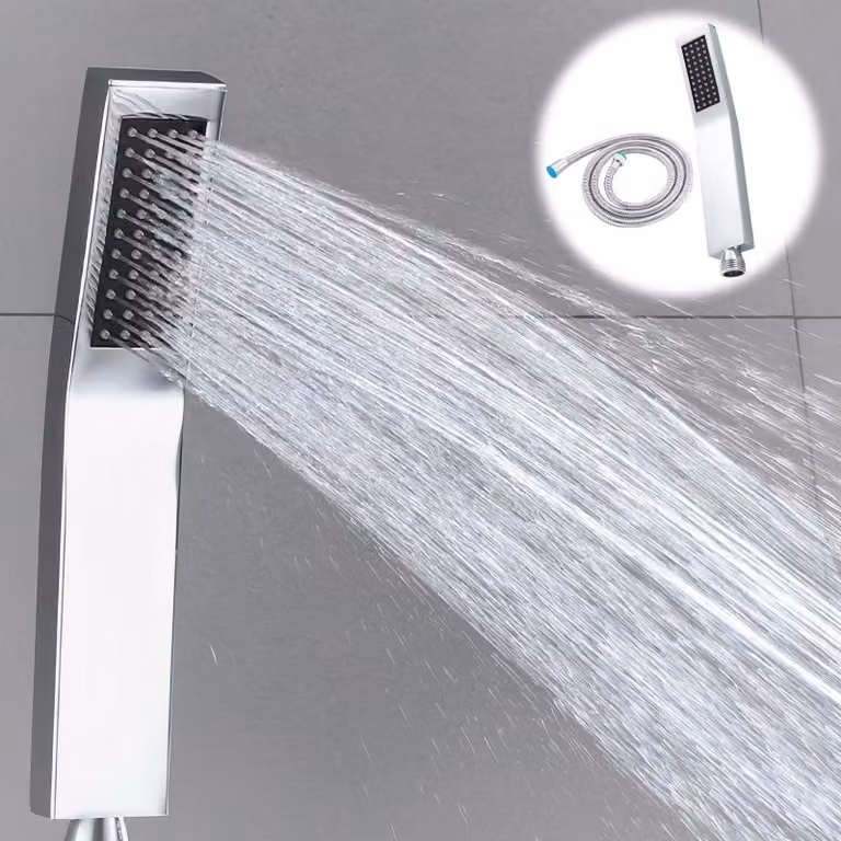 Doccia a mano rettangolare con tubo flessibile da 1,5 metri