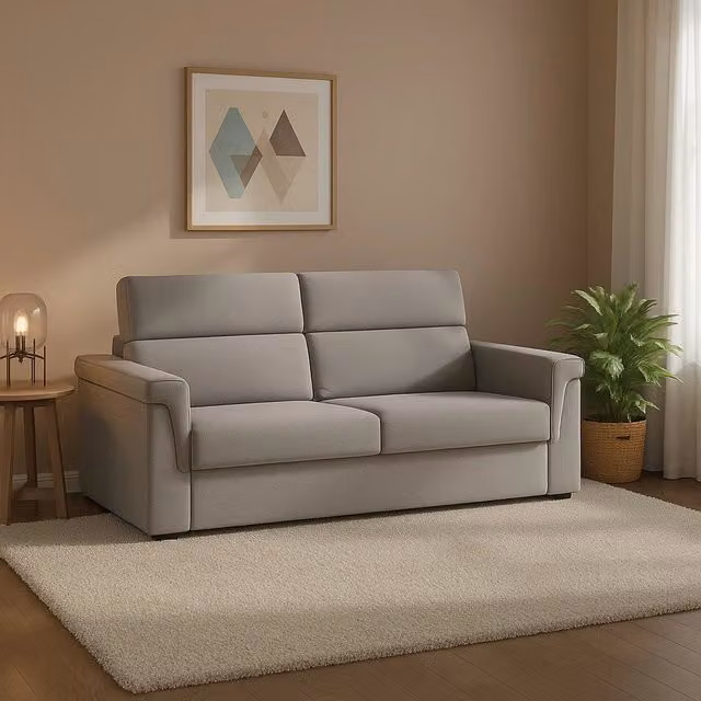 Biscossi Divano Letto 2 Posti Sfoderabile Grigio L: 205 cm, P: 95 cm – 1