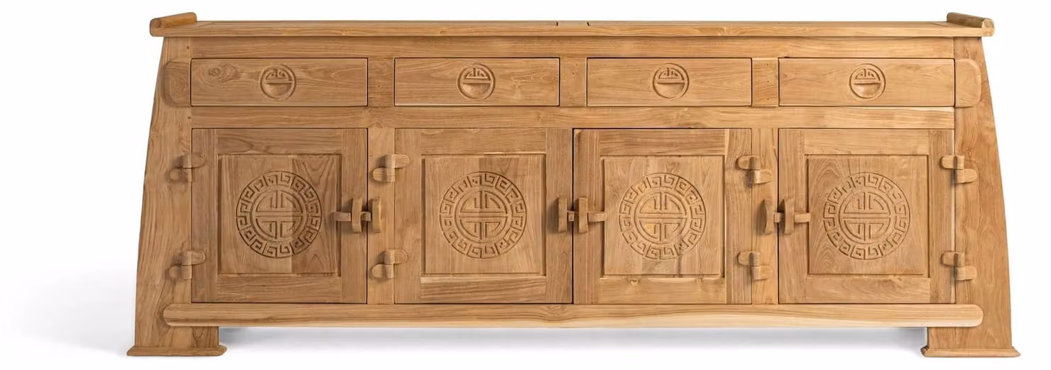 Credenza in teak di Sumbawa, 78 cm x 202 cm x 38 cm Giner y Colomer