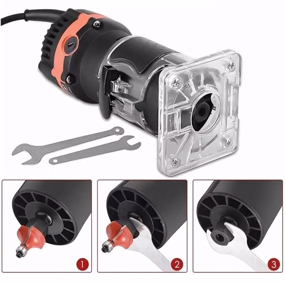 Guida a T e accessori - Mandrino di serraggio per fresa portatile - 6,35 mm - Frese per bordi - Frese per scanalature - Lavorazione del legno