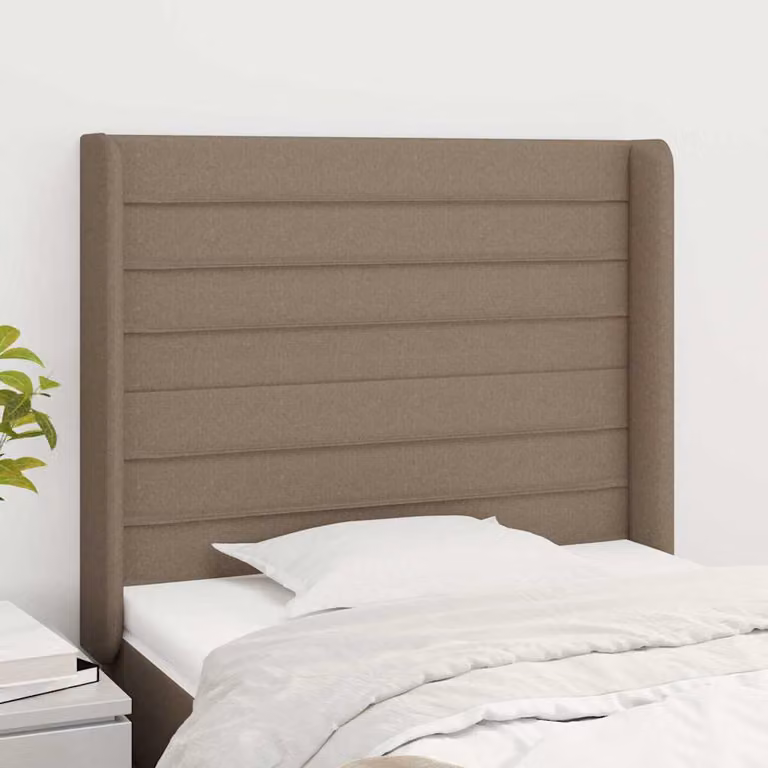 Testiera ad orecchio vidaXL in tessuto beige e grigio L: 83 cm, P: 16 cm, H: 118-128 cm