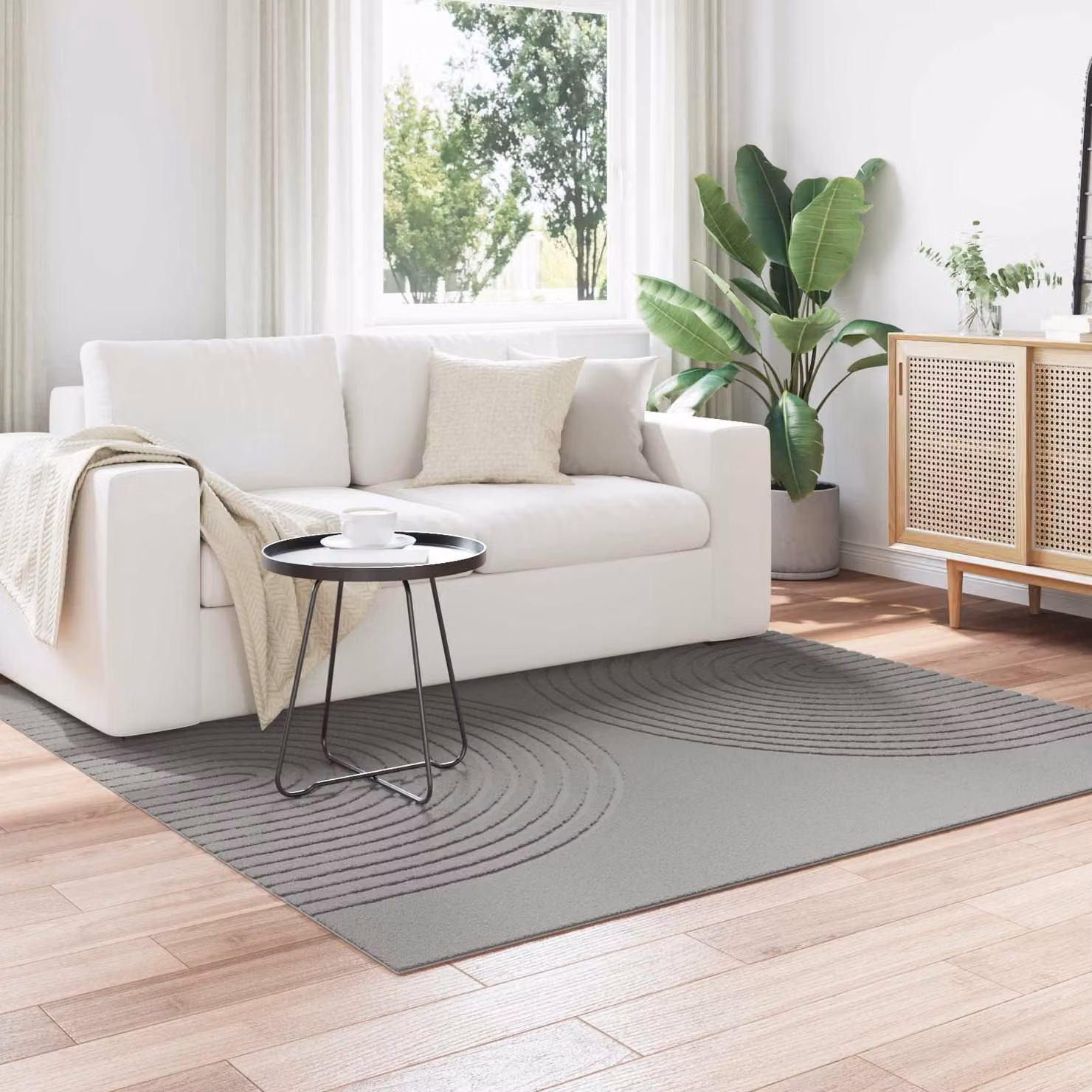 Tappeto per interni vidaXL GALATI Grigio 200 x 200 cm in Poliestere