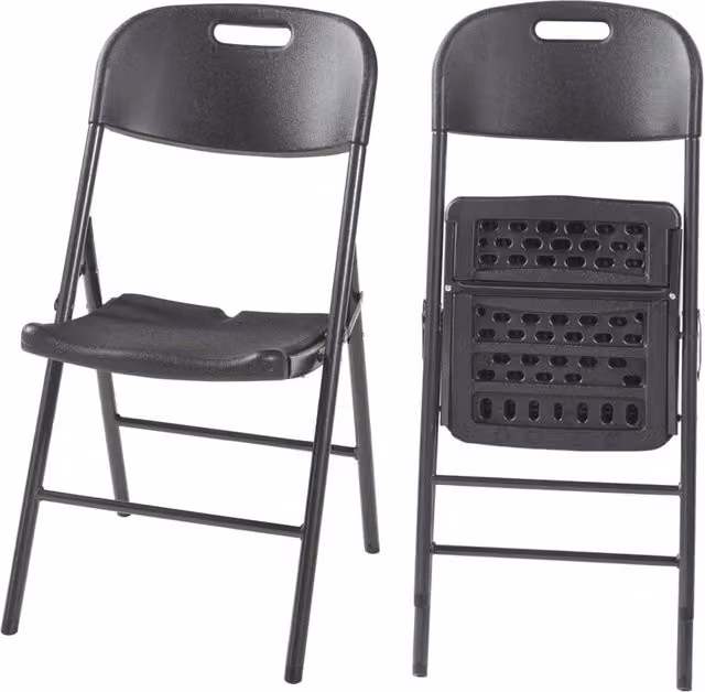 Set di 2 sedie pieghevoli da esterno per giardino campeggio e terrazza 87 x 46 x 53 cm nero 03_0009639