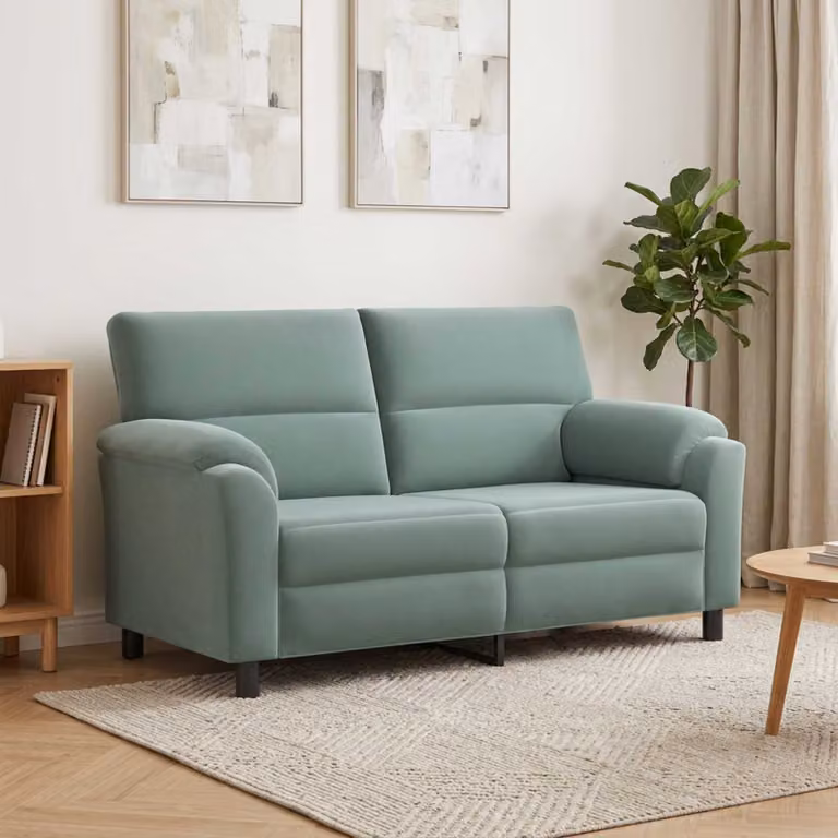 Divano moderno vidaXL in velluto verde con struttura in metallo L: 174 cm, P: 85 cm, H: 93 cm