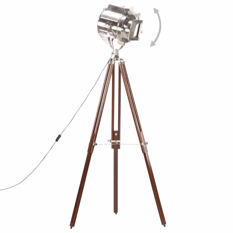 vidaXL Lampada da terra treppiede in legno massiccio di mango 180 cm