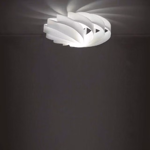 Plafoniera una luce FLAT IPERBRIKO in Polilux Bianca, Diametro: 50 cm, Altezza: 22 cm