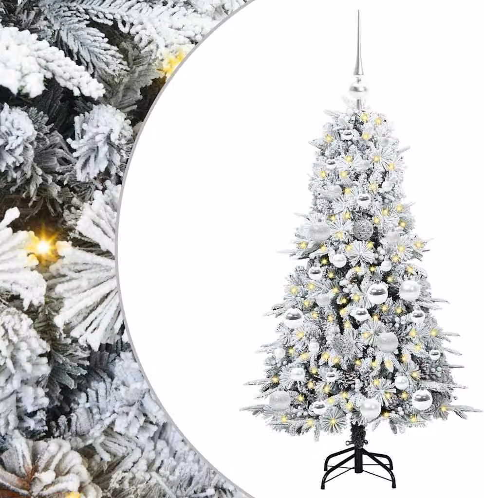 Albero di Natale Artificiale con Rami Pieghevoli Bianco 120 cm