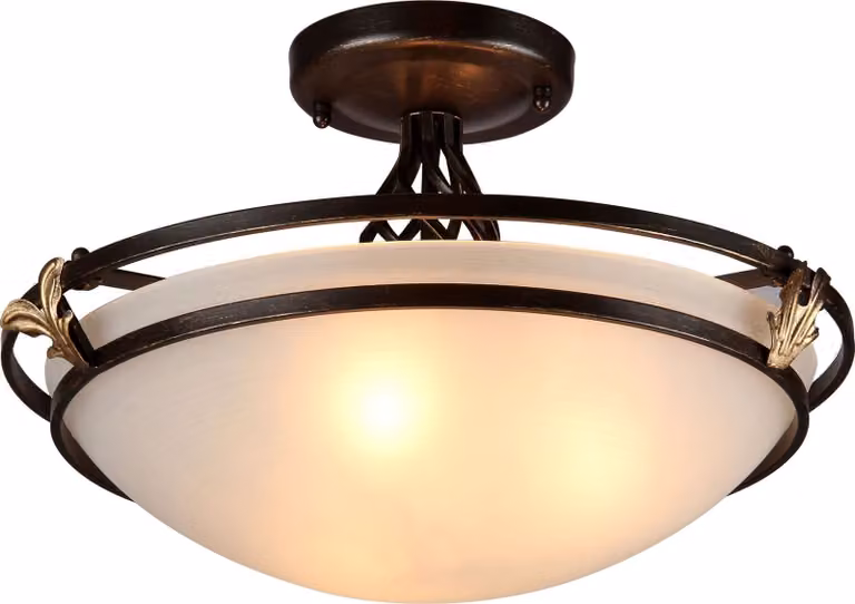 Plafoniera, bronzo antico, metallo, P 48 cm