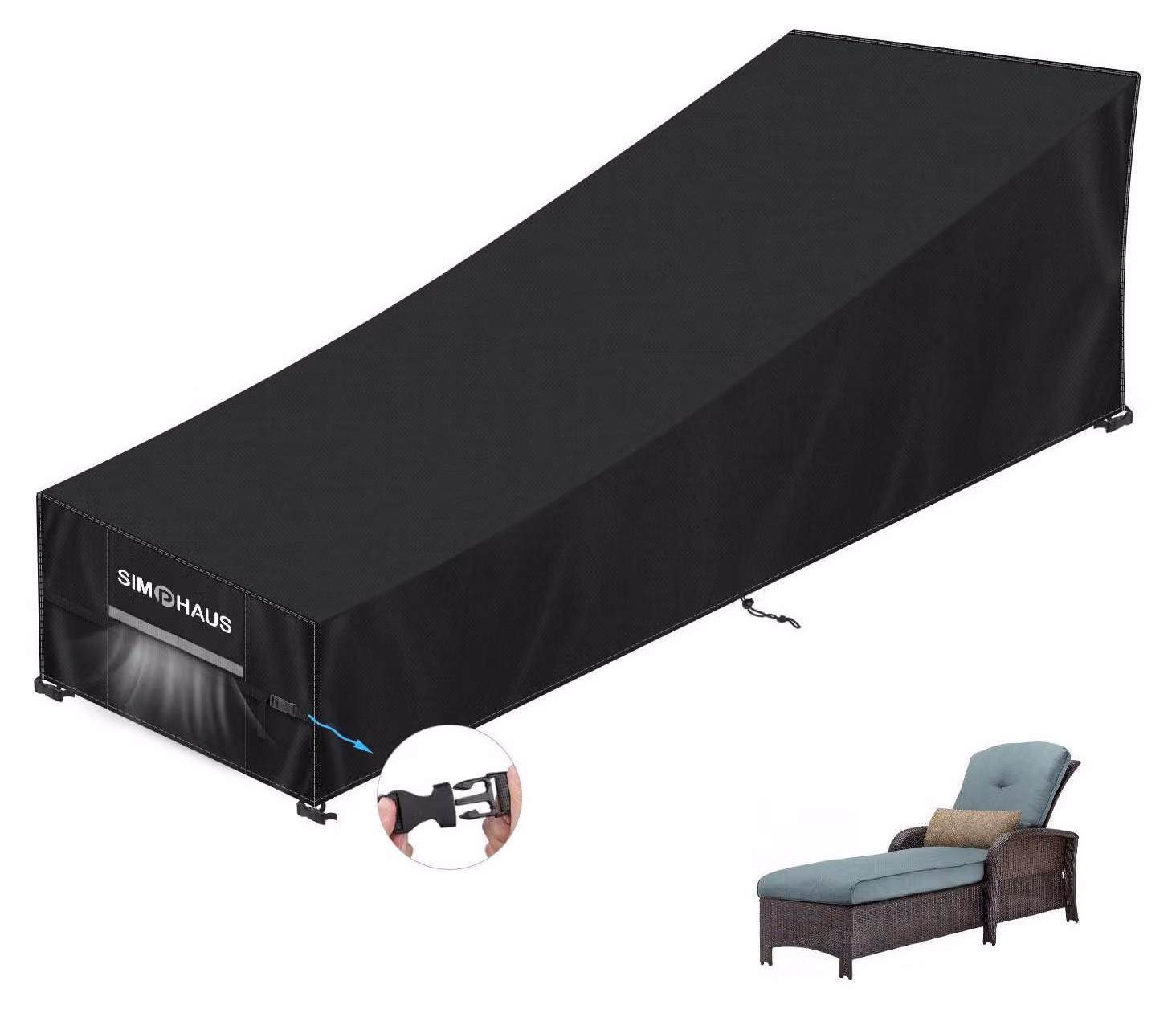 Copertura protettiva per sdraio, dimensioni 210x80x40/80 cm, tessuto Oxford 420D, impermeabile, resistente ai raggi UV, antivento