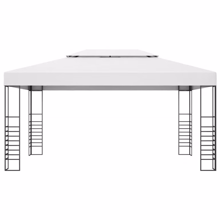Gazebo da Giardino in Acciaio Verniciato 4x3x2,7 m Bianco