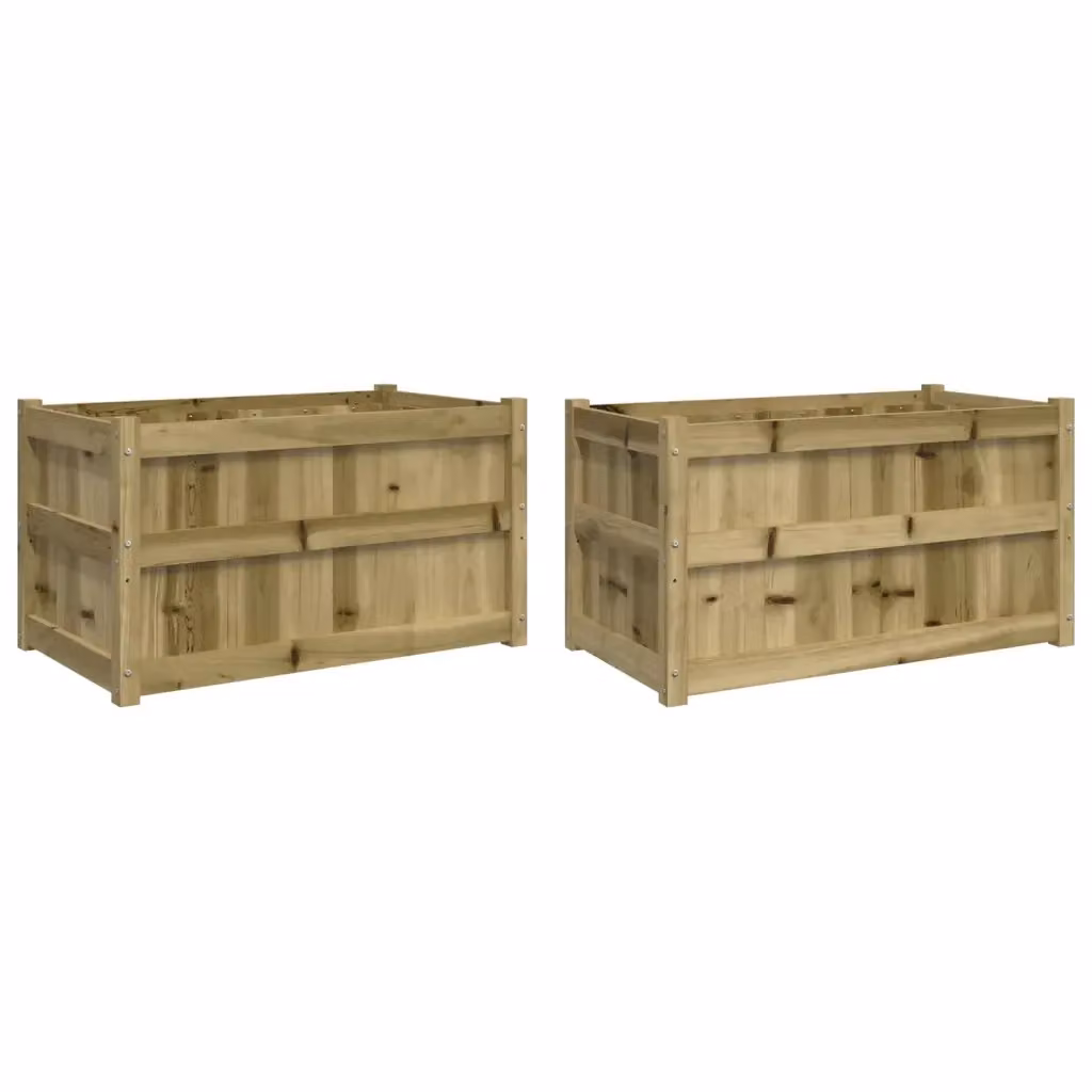 Set di 2 fioriere da giardino vidaXL in legno di pino impregnato marrone – 2