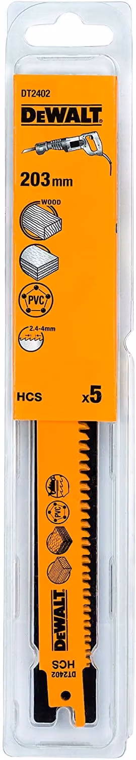 DEWALT Saebelsaegeblatt HCS Holz 203mm 5Stk