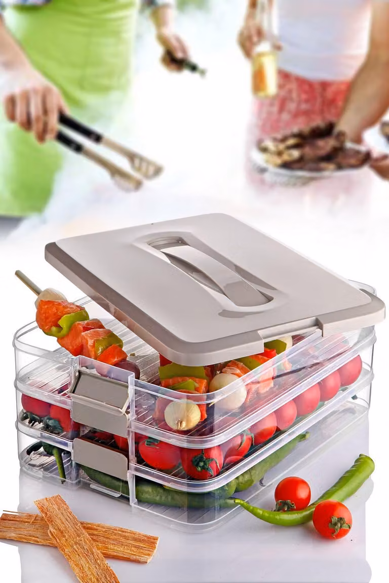 Hermia Concept, SNYPKN3-2, set di contenitori (3 pezzi), grigio, 100% PLASTICA, 30 x 21,5 x 5 cm