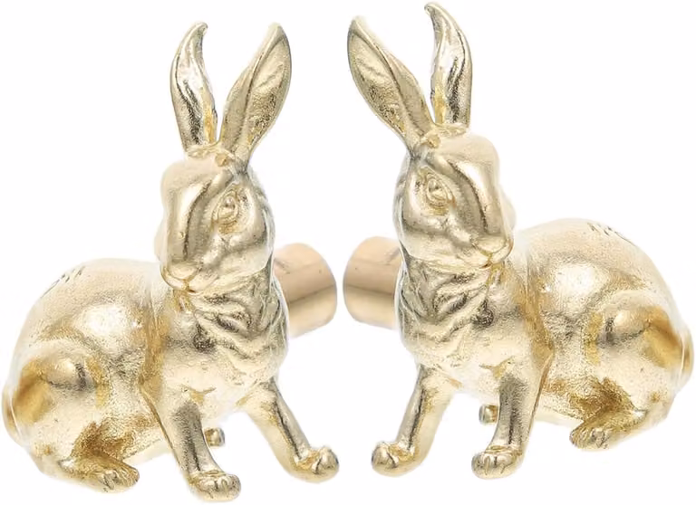 2 maniglie vintage in ottone con motivo a coniglio, ideali per cassetti, comodini e armadi nelle camerette dei bambini