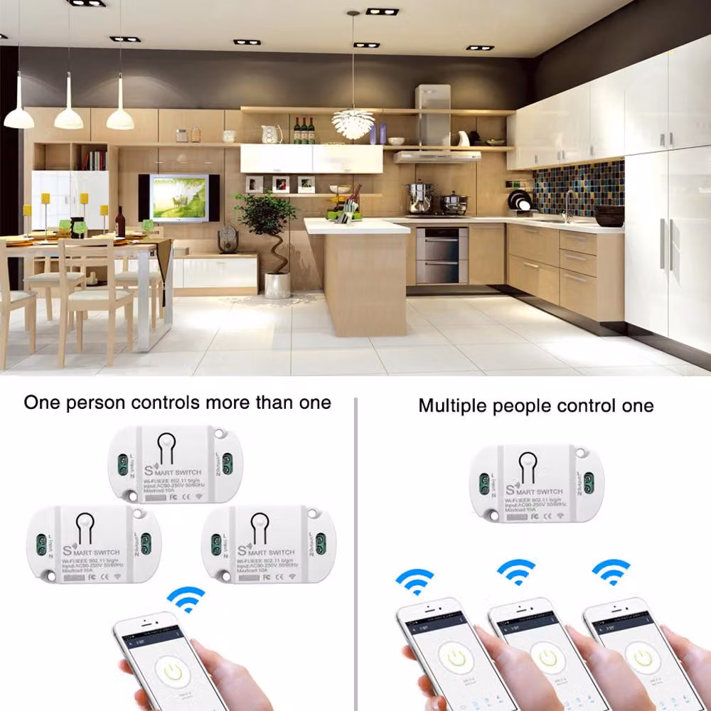 Tuya WIFI Modulo di conversione domestico intelligente Interruttore telecomandato con temporizzatore Adattatore controller multiuso Compatibile con Alexa Home