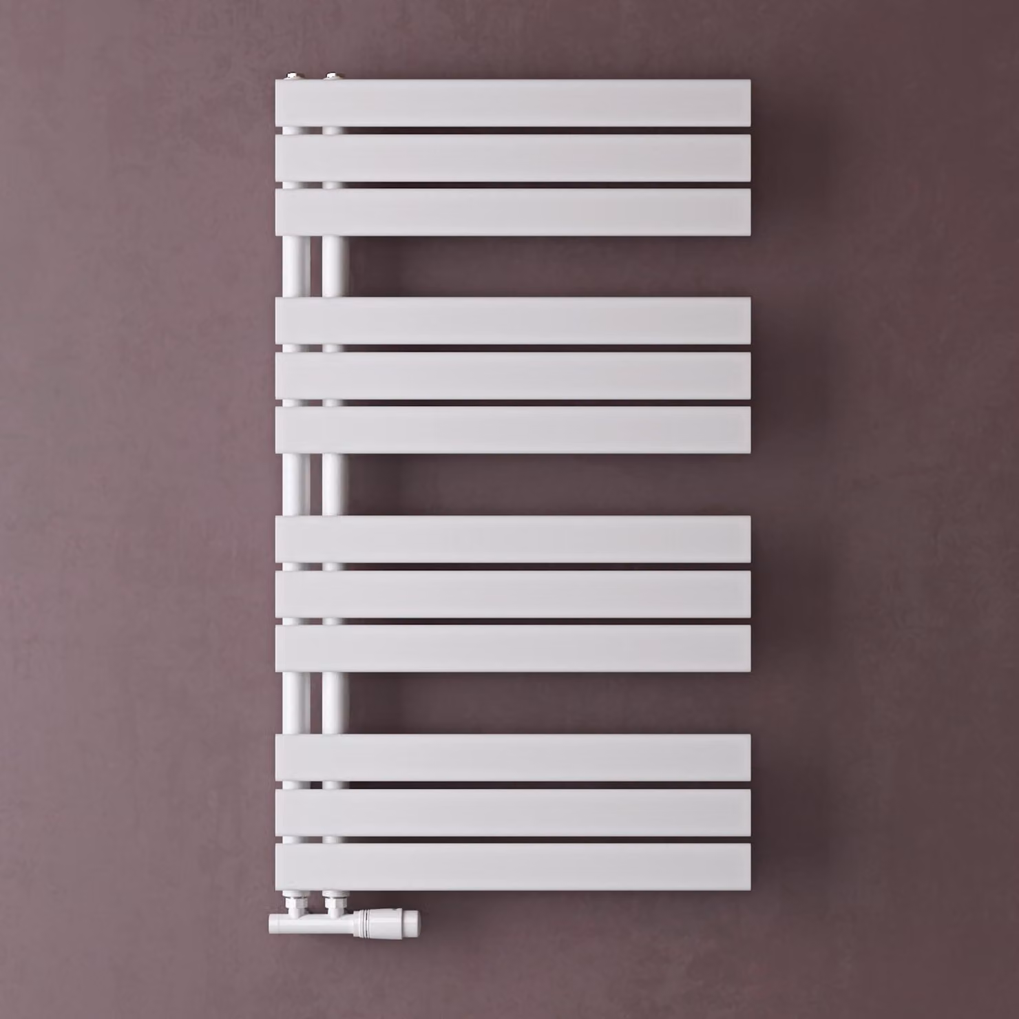 doporro Radiatore da Bagno 104x60cm, Radiatore Piatto Termoarredo da Bagno Riscaldamento Elettrico o da Acqua Calda FN Portasciugamani in Acciaio, Bianco