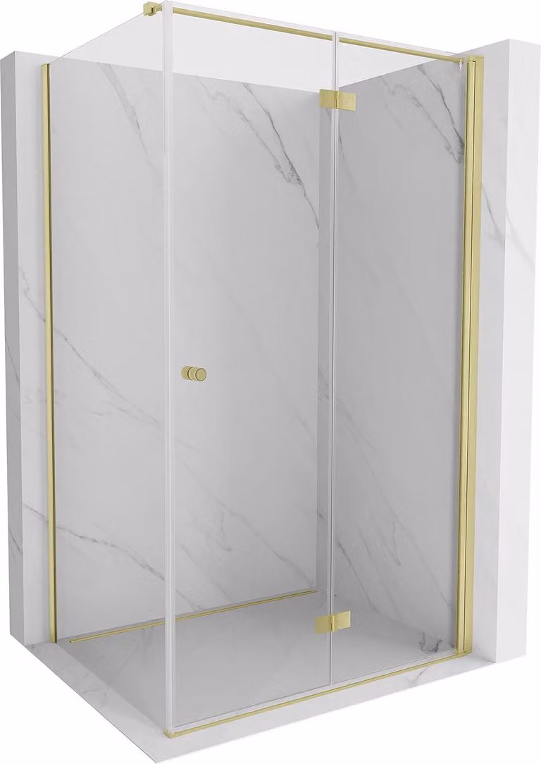 Mexen Mist-F cabina doccia pieghevole destra 95 x 85 cm, trasparente, oro spazzolato - 8A6T-095-085-55-00-P