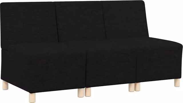 Unit¨¤ di Divano | Divano da soggiorno | Sofa Modulare Senza Braccioli 3 pz Nero