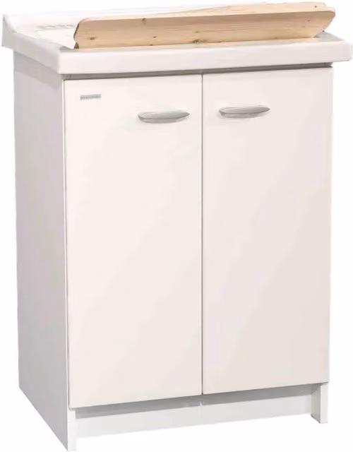Mobile Lavatoio 63x50x87 cm 2 Ante Asse in Legno Montegrappa Acqua Marella Bianco Lucido