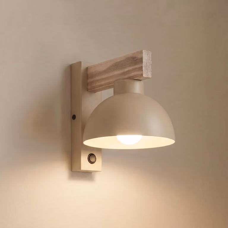 Applique da parete Oslo TK Lighting, dimmerabile, Crema / Ambra, Soggiorno / Sala da pranzo, Metallo, Moderno, Applique