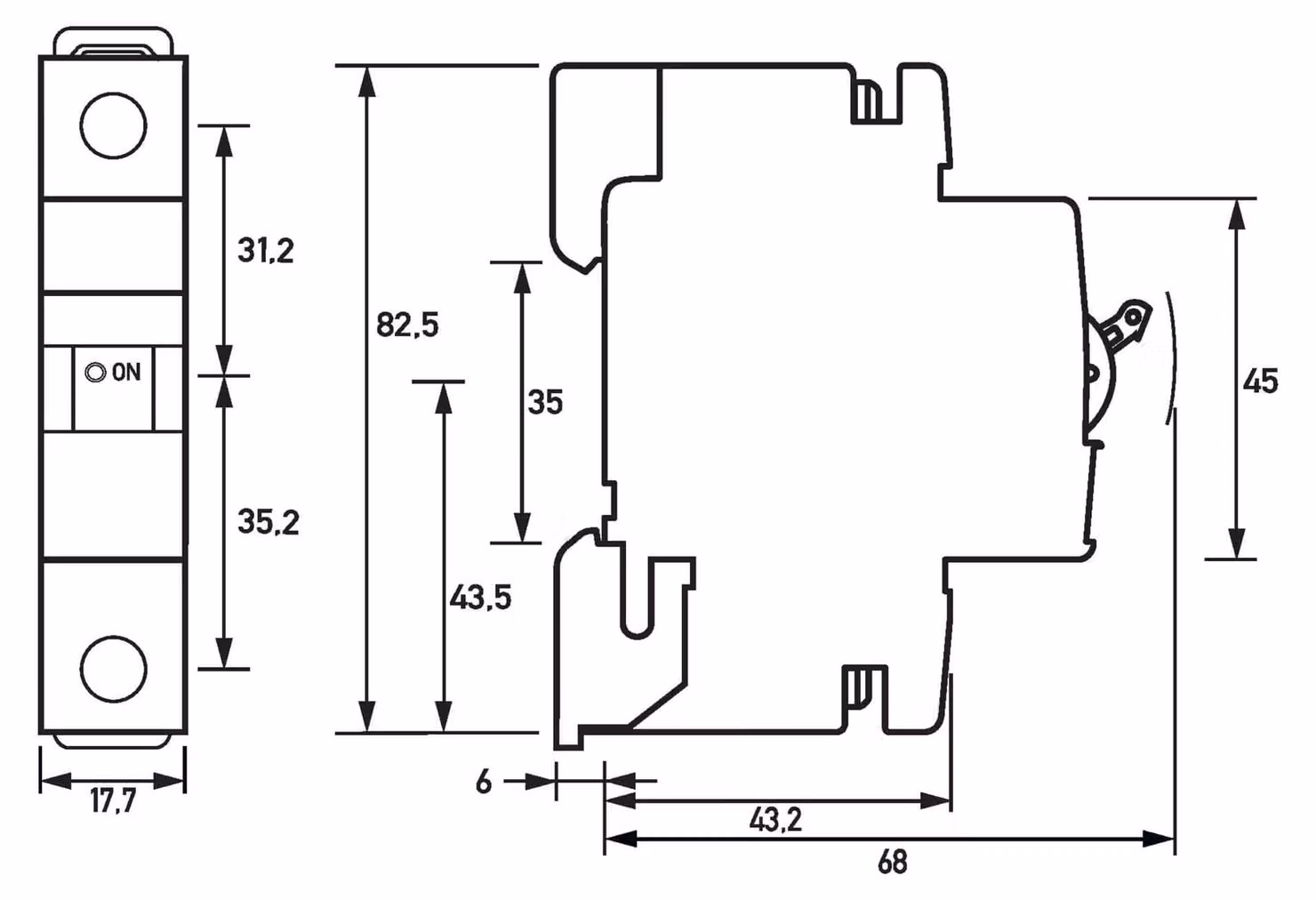 Doepke DLS 6i C25-1, interruttore magnetotermico miniaturizzato, 10000 A, IP20