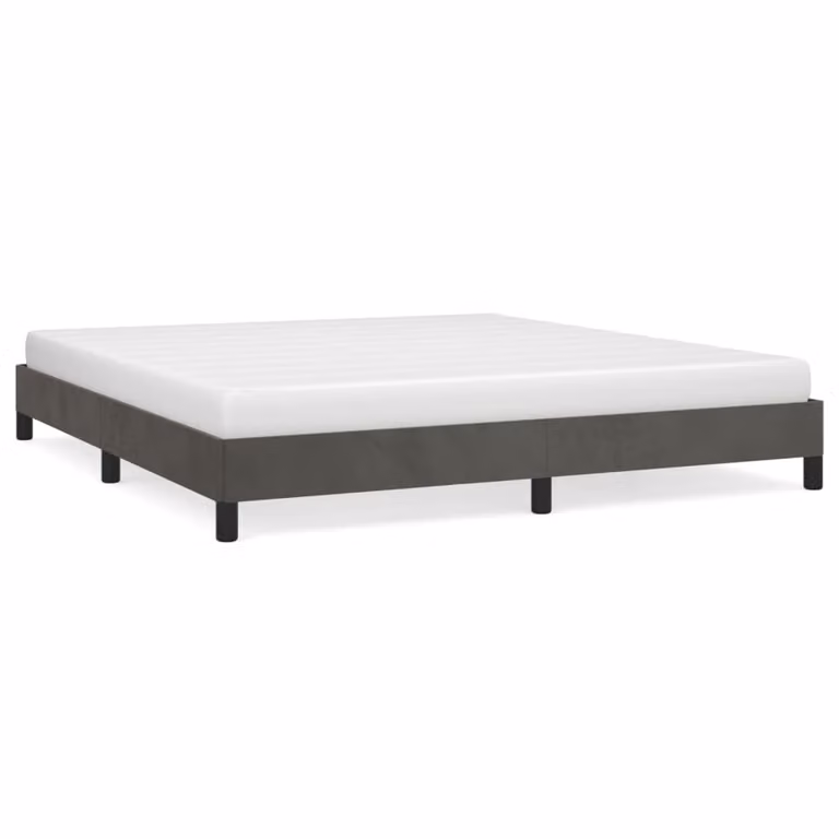 Giroletto senza Materasso Grigio Scuro 160x200 cm Velluto