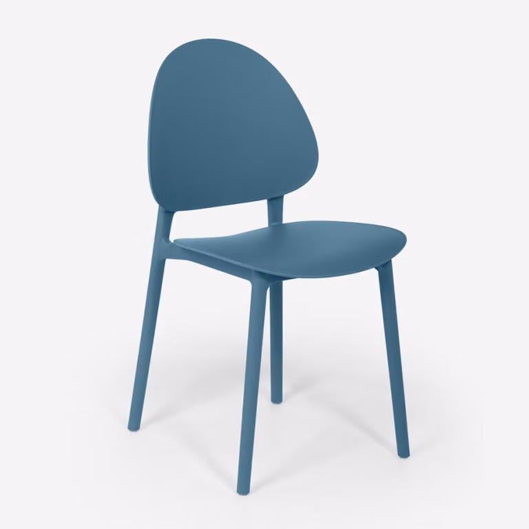 Sedia moderna per cucina, terrazza e sala da pranzo in polipropilene - Gladys - Blu scuro