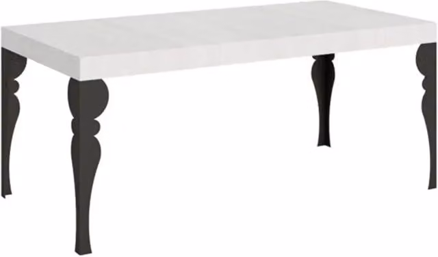 Tavolo da pranzo allungabile Itamoby moderno in finitura bianco frassino con gambe in metallo – 1