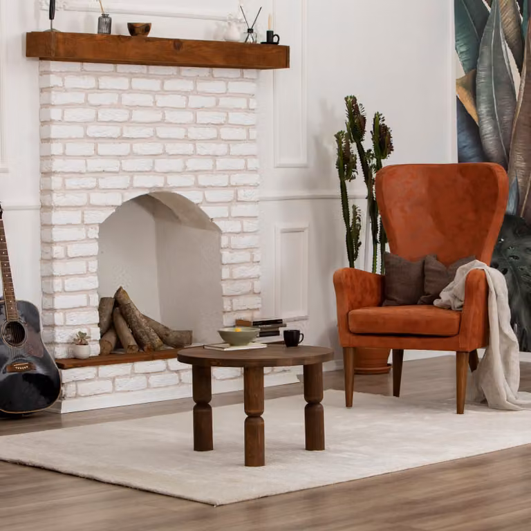 Skye Decor, Ida 60 - Noce, tavolino, 100% LEGNO MASSICCIO, noce, 60 x 60 x 40 cm