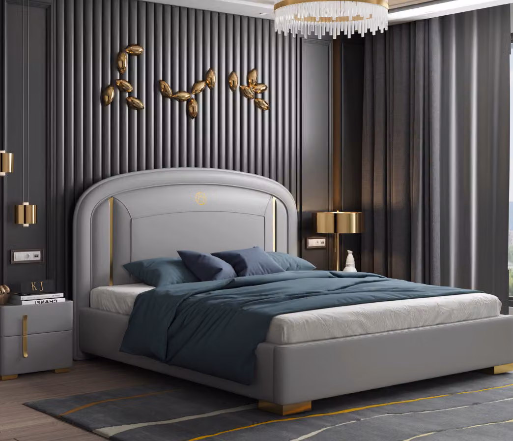 Modernes Design Bett 180x200 Samt Hotel Metall Betten Doppel Ehe Schlaf Zimmer