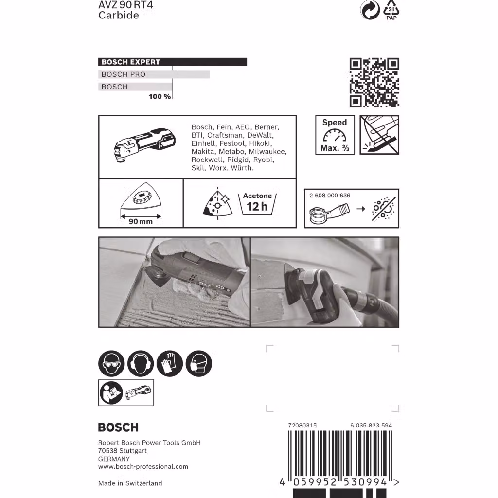 Bosch 2608900047 Bosch EXPERT Starlock Carbide Schleifplatte AVZ90RT4
