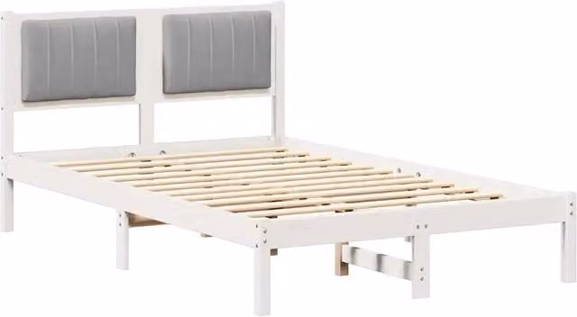 Letto matrimoniale | Letto per adulti | Letto con Testiera Rivestita Grigio chiaro 120 x 200 cm