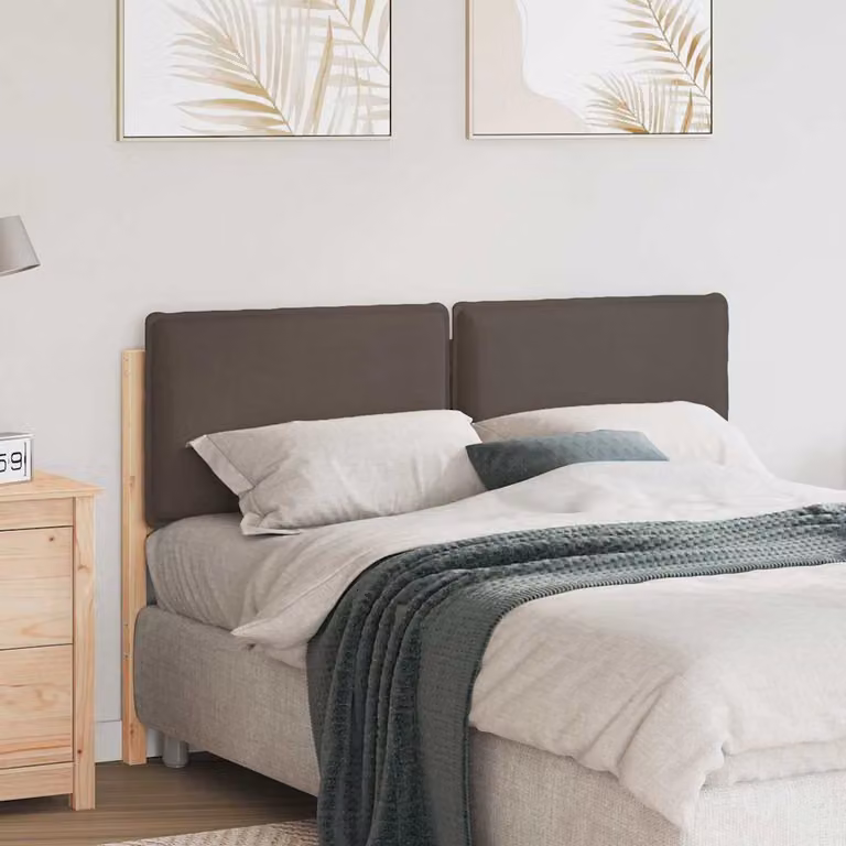 Testiera imbottita moderna vidaXL in tessuto grigio con struttura in legno di pino, L: 125,5 cm