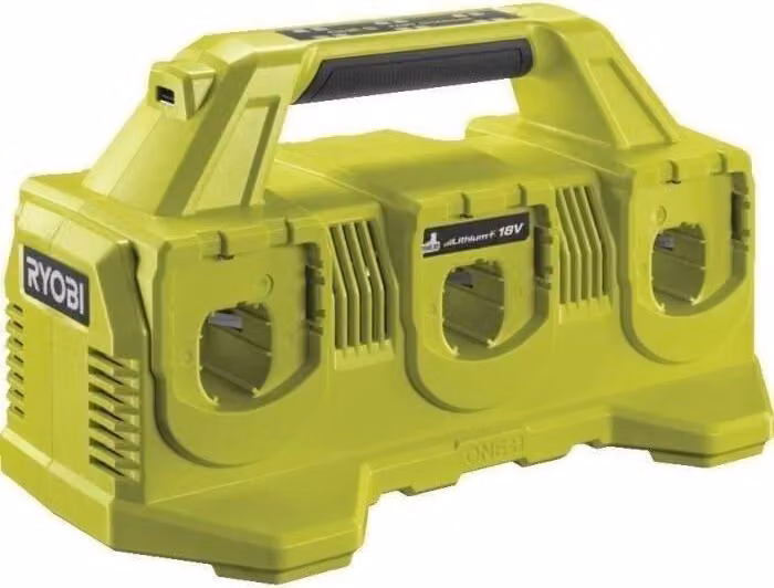 Caricabatterie sequenziale RYOBI ONE+ 18 V, 6 porte, agli ioni di litio, RC18640, compatibile con tutte le batterie ONE+ 18 V
