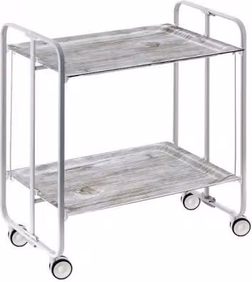 Carrello da cucina pieghevole Don Hierro grigio con 2 ripiani in metallo e plastica, H 72,0 cm x L 66,0 cm x P 43,0 cm