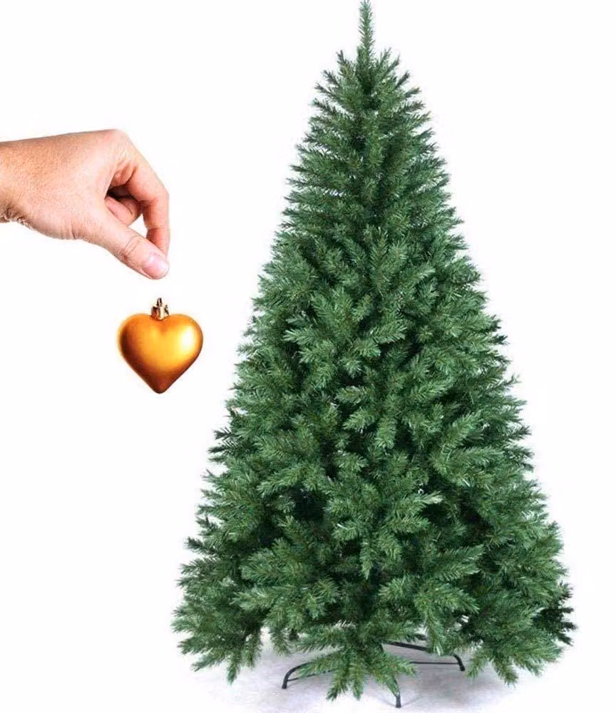 Albero di Natale, altezza 210 cm, 975 rami, base in metallo, aspetto realistico