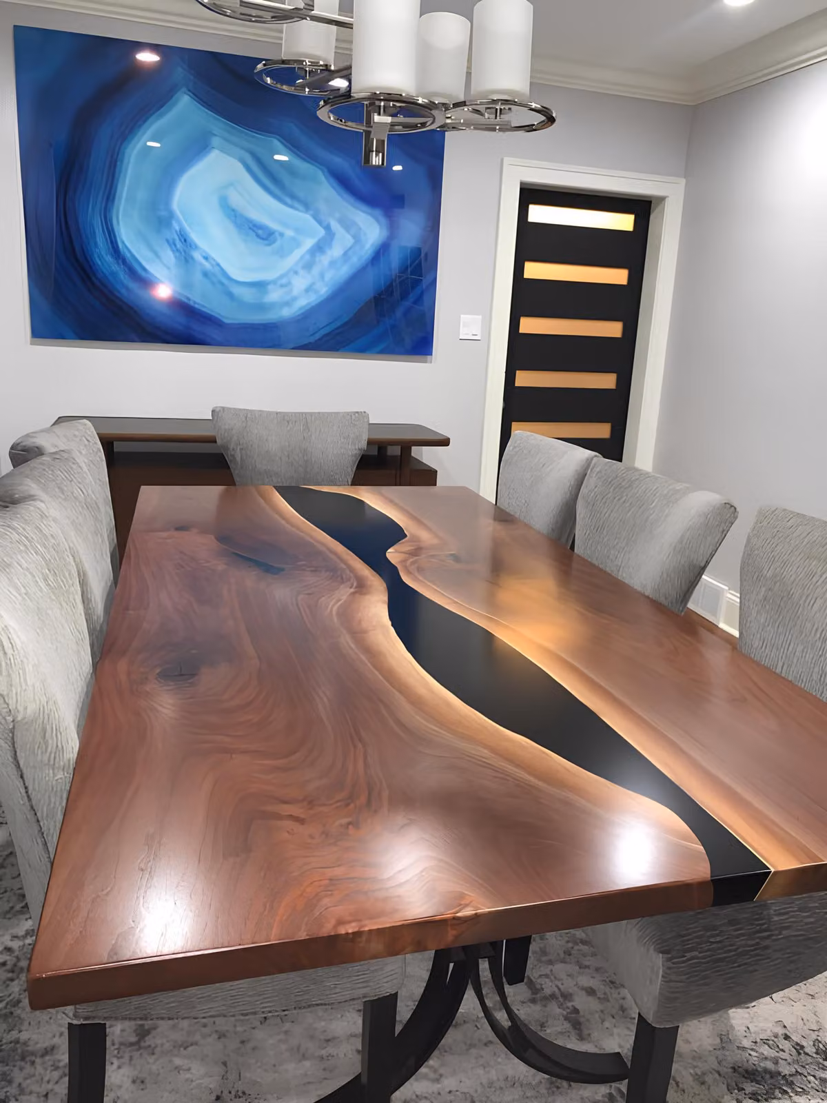 Epoxidharz Esstisch River Table Echtes Holz Massiv Tische 240x100 Flusstisch